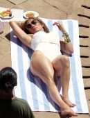 Jennifer Lopez in a Swimsuit on a Photoshoot in Capri