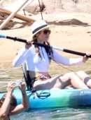 Jessica Biel Booty while Paddleboarding in Bikini in Sardinia