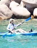 Jessica Biel Booty while Paddleboarding in Bikini in Sardinia