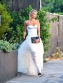Josie Canseco in White Bridal Dress, Out in Los Angeles