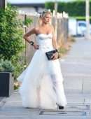 Josie Canseco in White Bridal Dress, Out in Los Angeles