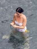 Katy Perry Booty in Swimsuit at a Beach in Positano