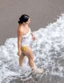 Katy Perry Booty in Swimsuit at a Beach in Positano