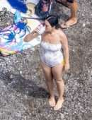 Katy Perry Booty in Swimsuit at a Beach in Positano