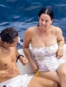 Katy Perry Booty in Swimsuit at a Beach in Positano