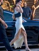 Kendall Jenner Booty in Tight White Dress Out in Malibu