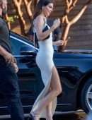 Kendall Jenner Booty in Tight White Dress Out in Malibu
