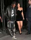 Kylie Jenner in a Black Dress at Nobu Portman Square in London