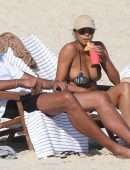Lais Ribeiro Booty and Cleavage in Bikini at the Beach in Rio De Janeiro