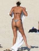 Lais Ribeiro Booty and Cleavage in Bikini at the Beach in Rio De Janeiro