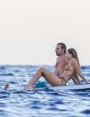 Margot Robbie Booty in Bikini on a Yacht in Spain