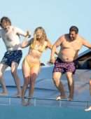 Margot Robbie Booty in Bikini on a Yacht in Spain