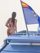 Margot Robbie Booty in Bikini on a Yacht in Spain