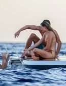 Margot Robbie Booty in Bikini on a Yacht in Spain