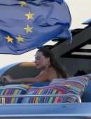 Margot Robbie Booty in Bikini on a Yacht in Spain