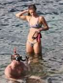 Nina Agdal Booty in Bikini on a Beach in Mykonos