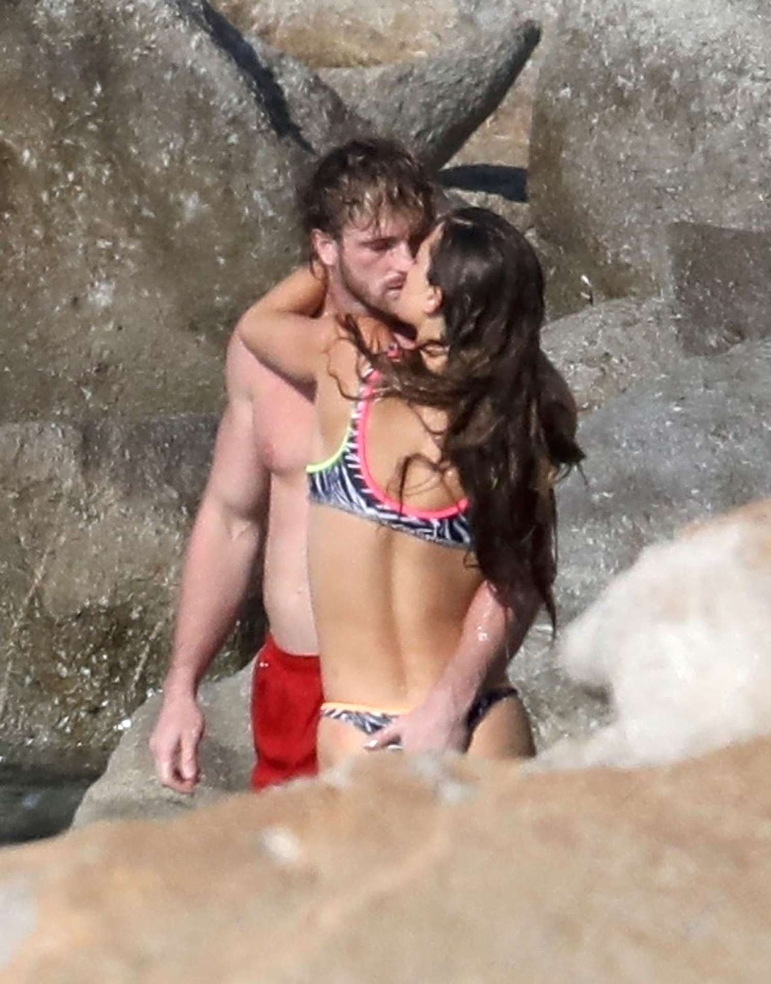 Nina Agdal Booty in Bikini on a Beach in Mykonos