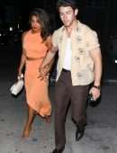 Priyanka Chopra with Nick Jonas at Catch Steak LA in Los Angeles