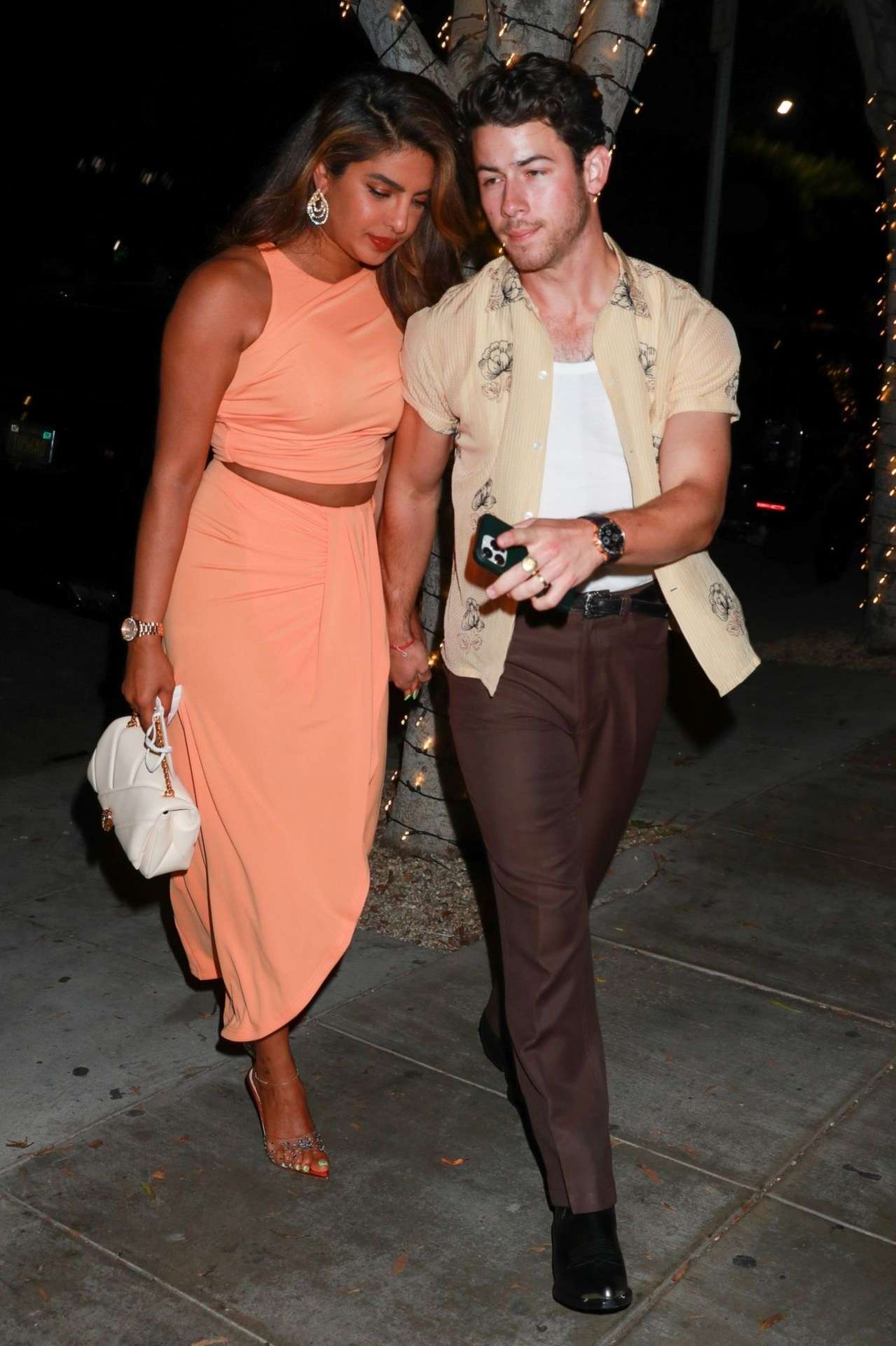 Priyanka Chopra with Nick Jonas at Catch Steak LA in Los Angeles