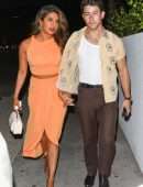 Priyanka Chopra with Nick Jonas at Catch Steak LA in Los Angeles
