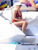 Scarlett Johannson Booty on a Boat in Swimwear at the Hamptons