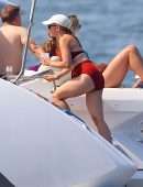 Scarlett Johannson Booty on a Boat in Swimwear at the Hamptons