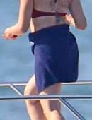 Scarlett Johannson Booty on a Boat in Swimwear at the Hamptons