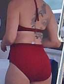 Scarlett Johannson Booty on a Boat in Swimwear at the Hamptons