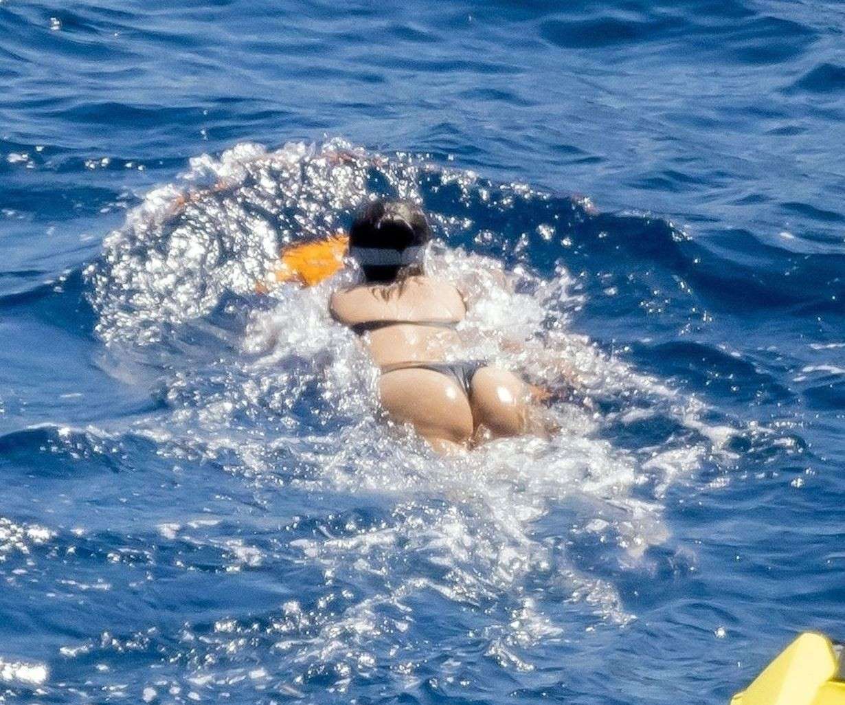 Selena Gomez Booty in Thong Swimsuit in Positano