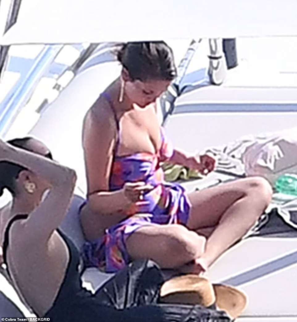 Selena Gomez Booty in Swimsuit on a Boat in Italy