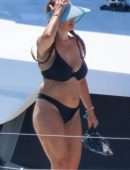 Sophia Buxton with Antigoni Buxton on the Catamaran in Mykonos