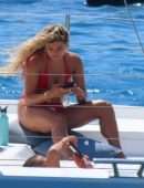 Sophia Buxton with Antigoni Buxton on the Catamaran in Mykonos