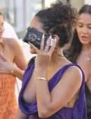 Vanessa Hudgens Wardrobe Malfunction, Nipslip Out in Capri