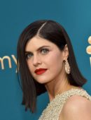 Alexandra Daddario in Sheer Dress at 74th Annual Primetime Emmy Awards in Los Angeles