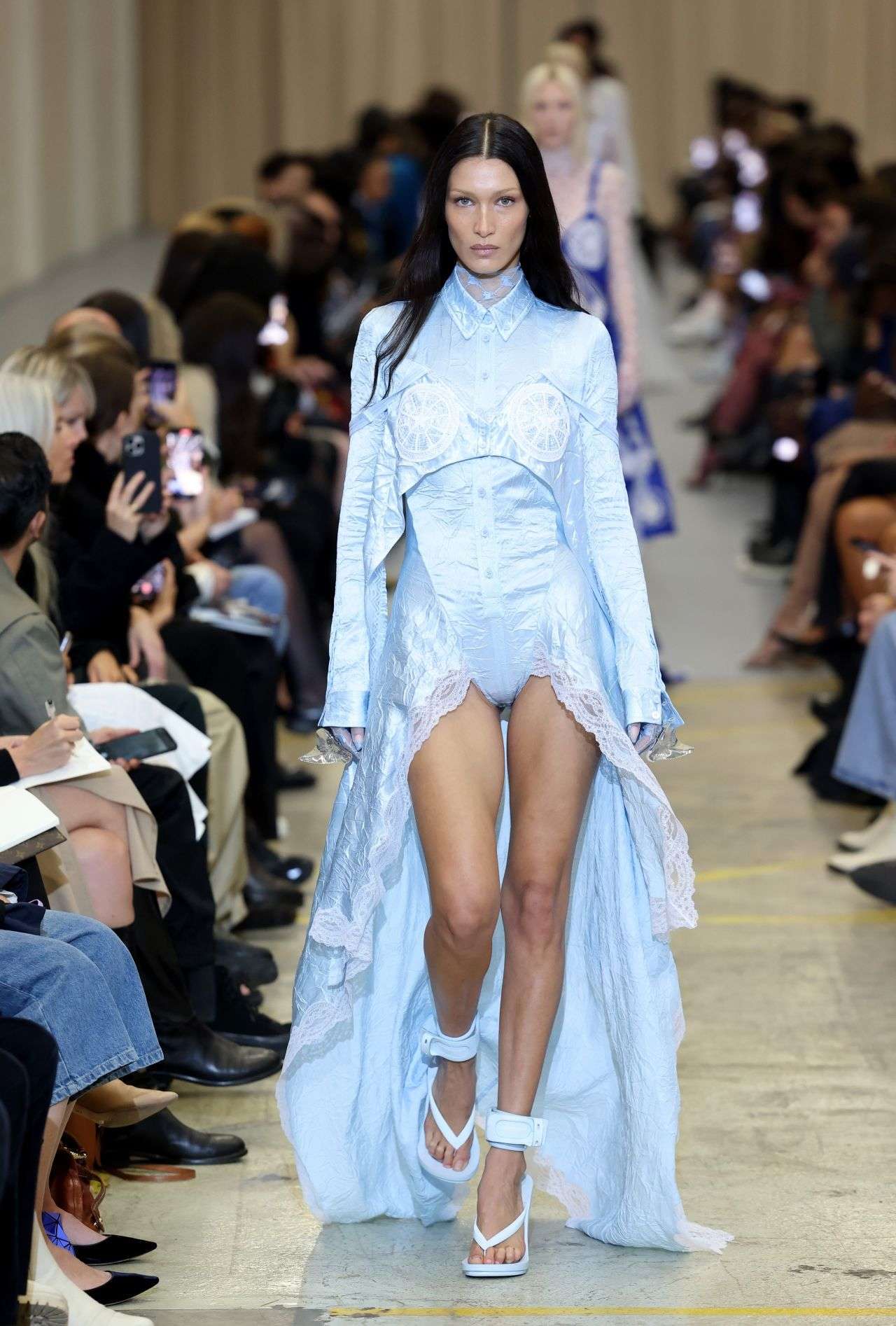 Bella Hadid Walking at Burberry Show in London