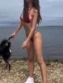 Emily Ratajkowski Booty in Tiny Red Bikini