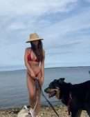 Emily Ratajkowski Booty in Tiny Red Bikini