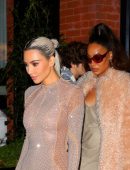 Kim Kardashian Booty in a Long Dress at Fendi Fashion Show in New York
