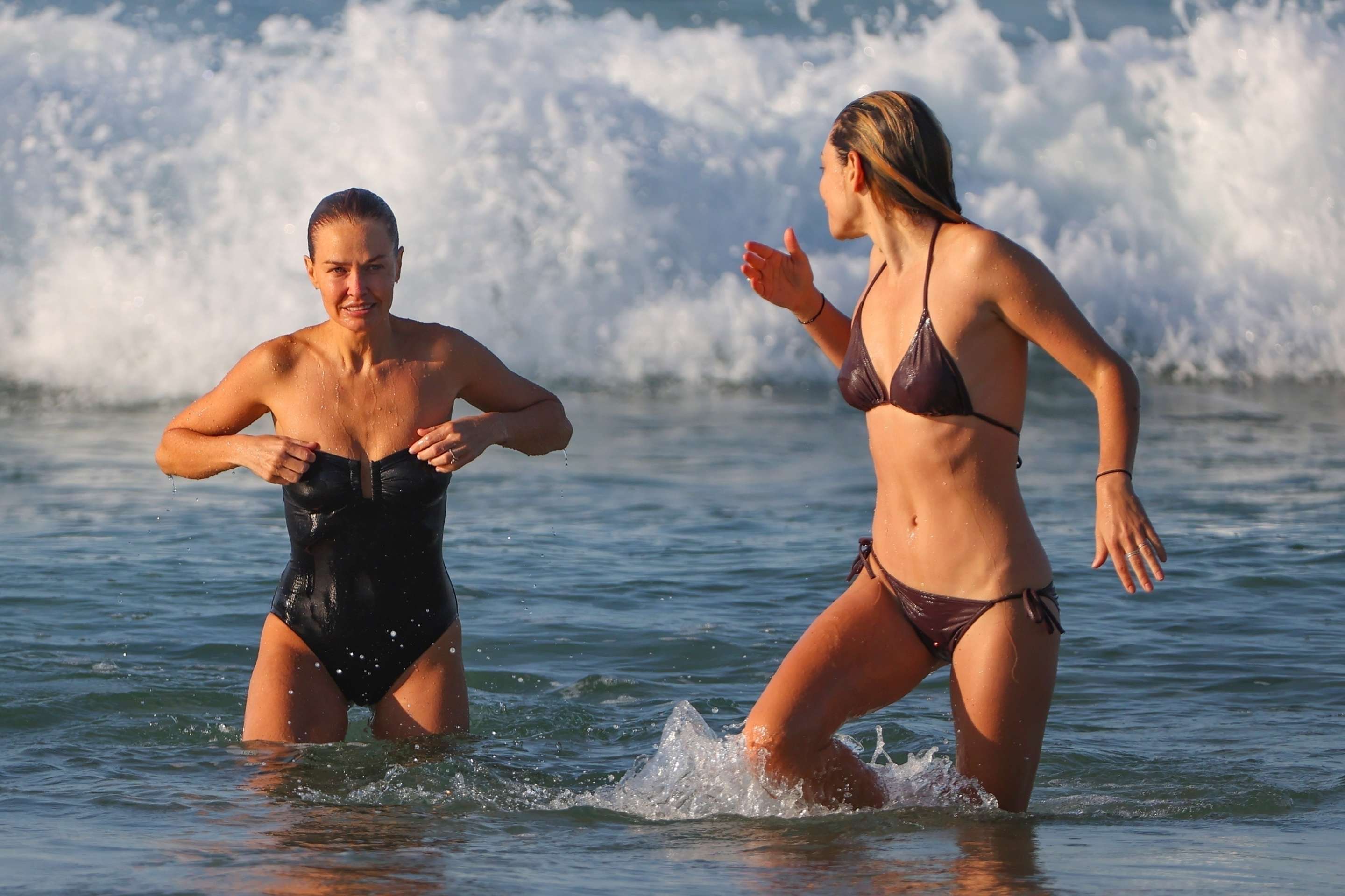 Phoebe Tonkin in a Bikini at the Beach in Sydney