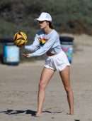 Alessandra Ambrosio Seen at a Beach in Santa Monica