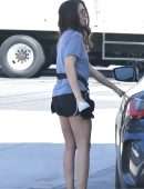 Alison Brie Getting Gas in Los Feliz, California