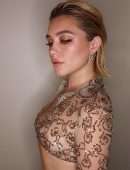 Florence Pugh in Transparent Dress at Valentino Dinner in Paris