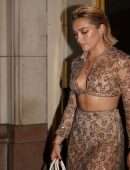 Florence Pugh in Transparent Dress at Valentino Dinner in Paris