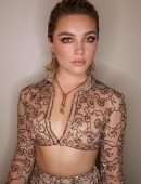 Florence Pugh in Transparent Dress at Valentino Dinner in Paris