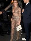 Florence Pugh in Transparent Dress at Valentino Dinner in Paris
