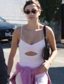 Hailey Baldwin in Workout Shorts, going to the Gym in West Hollywood