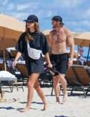 Nina Agdal in Bikini at a Beach in Miami