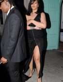 Rihanna in See-Through Dress at Olivetta Restaurant in West Hollywood