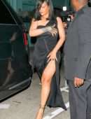 Rihanna in See-Through Dress at Olivetta Restaurant in West Hollywood