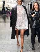 Simone Ashley Leggy at Valentino Fashion Show in Paris